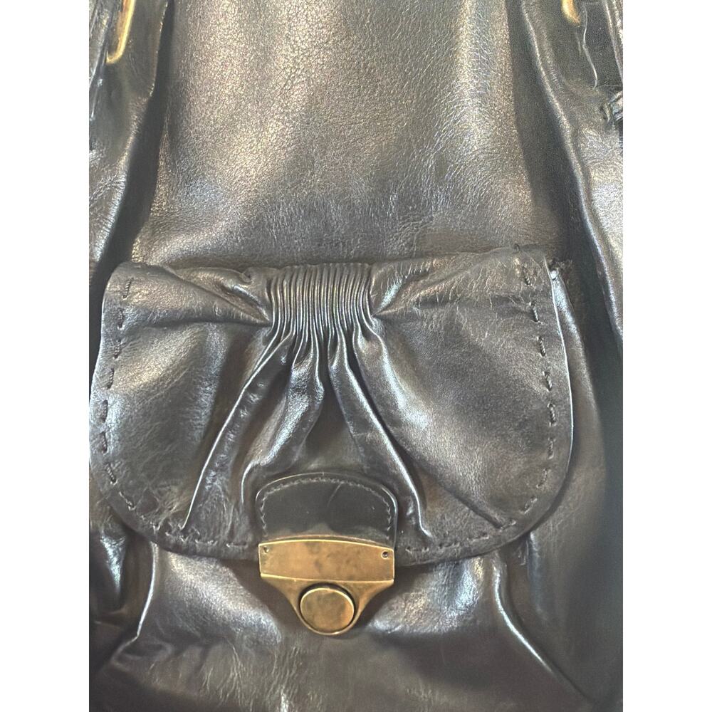 Kate Landry Black Leather Hobo Purse - Picture 2 of 8